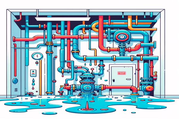 illustration of leaky pipes